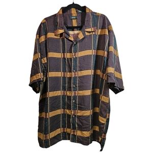 Gachu Vintage Style Men's SIZE 2XL Window Pane Plaid With Subtle Shimmer Brown